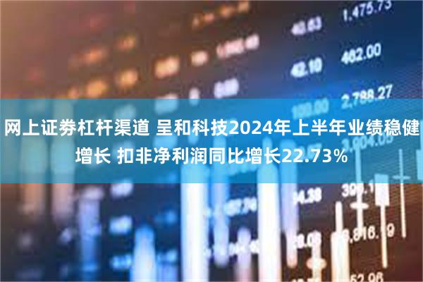 网上证劵杠杆渠道 呈和科技2024年上半年业绩稳健增长 扣非净利润同比增长22.73%