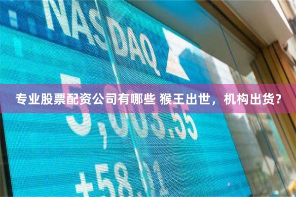 专业股票配资公司有哪些 猴王出世，机构出货？