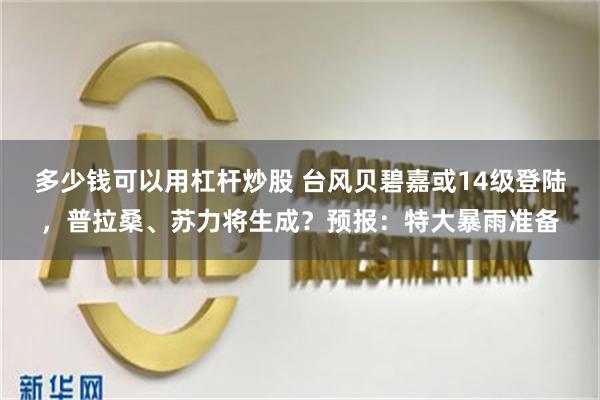多少钱可以用杠杆炒股 台风贝碧嘉或14级登陆，普拉桑、苏力将生成？预报：特大暴雨准备