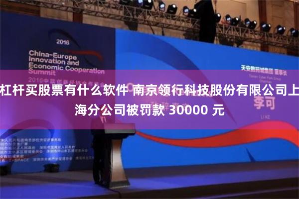 杠杆买股票有什么软件 南京领行科技股份有限公司上海分公司被罚款 30000 元