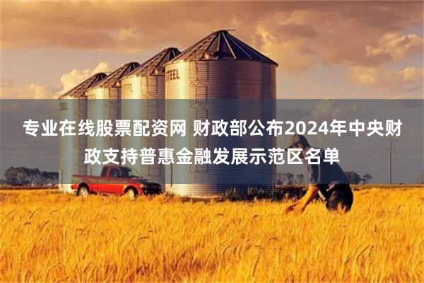 专业在线股票配资网 财政部公布2024年中央财政支持普惠金融发展示范区名单