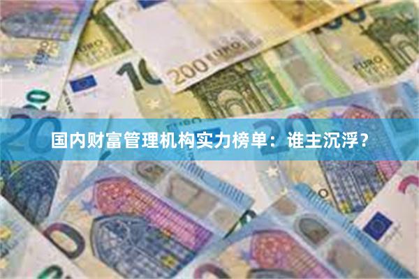 国内财富管理机构实力榜单：谁主沉浮？