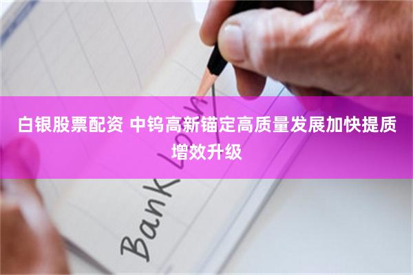 白银股票配资 中钨高新锚定高质量发展加快提质增效升级