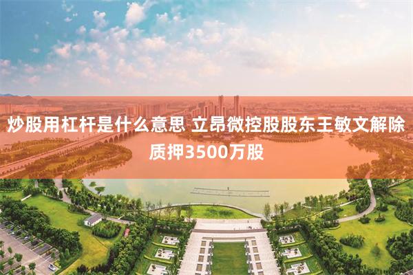 炒股用杠杆是什么意思 立昂微控股股东王敏文解除质押3500万股