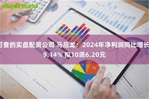 可查的实盘配资公司 马应龙：2024年净利润同比增长19.14% 拟10派6.20元