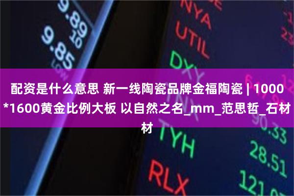 配资是什么意思 新一线陶瓷品牌金福陶瓷 | 1000*1600黄金比例大板 以自然之名_mm_范思哲_石材