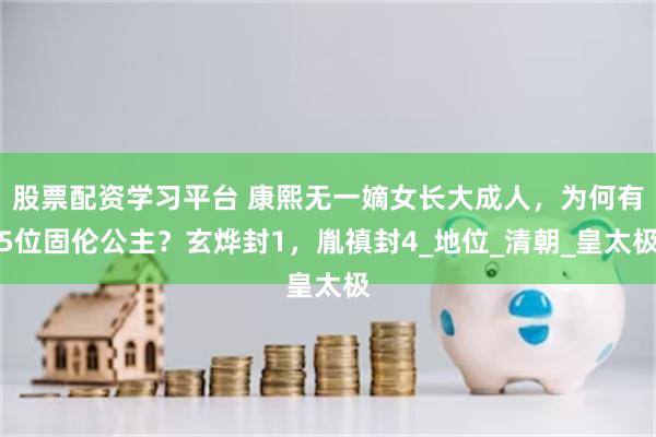 股票配资学习平台 康熙无一嫡女长大成人，为何有5位固伦公主？玄烨封1，胤禛封4_地位_清朝_皇太极