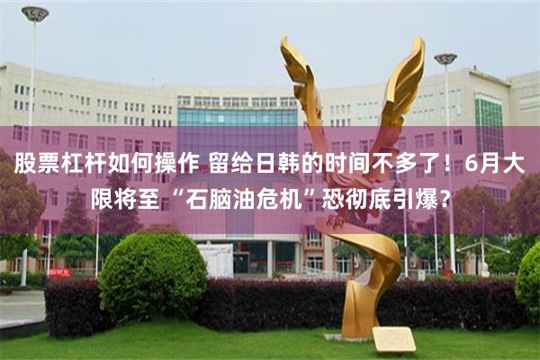 股票杠杆如何操作 留给日韩的时间不多了！6月大限将至 “石脑油危机”恐彻底引爆？