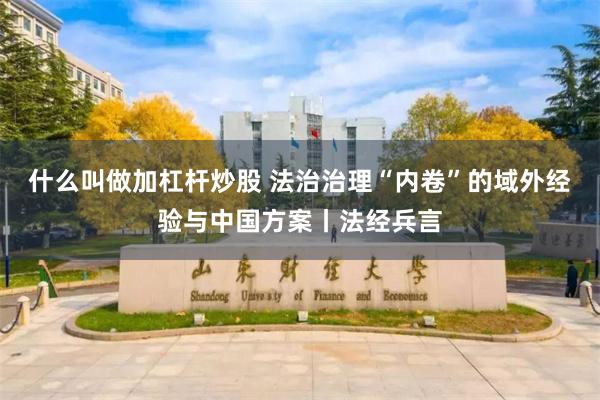 什么叫做加杠杆炒股 法治治理“内卷”的域外经验与中国方案丨法经兵言
