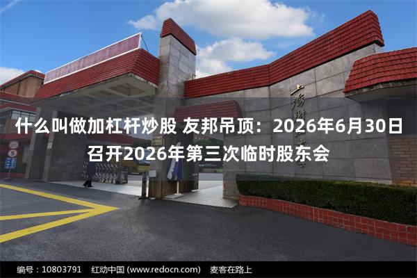 什么叫做加杠杆炒股 友邦吊顶：2026年6月30日召开2026年第三次临时股东会