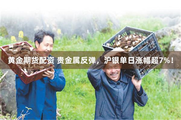 黄金期货配资 贵金属反弹，沪银单日涨幅超7%！