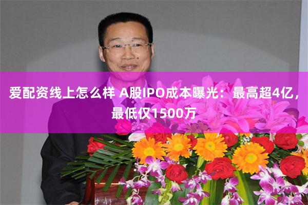爱配资线上怎么样 A股IPO成本曝光：最高超4亿，最低仅1500万