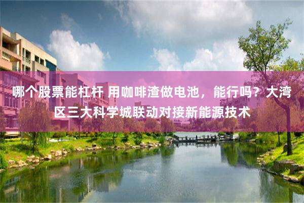 哪个股票能杠杆 用咖啡渣做电池，能行吗？大湾区三大科学城联动对接新能源技术
