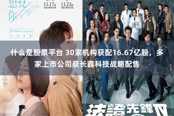 什么是股票平台 30家机构获配16.67亿股，多家上市公司获长鑫科技战略配售