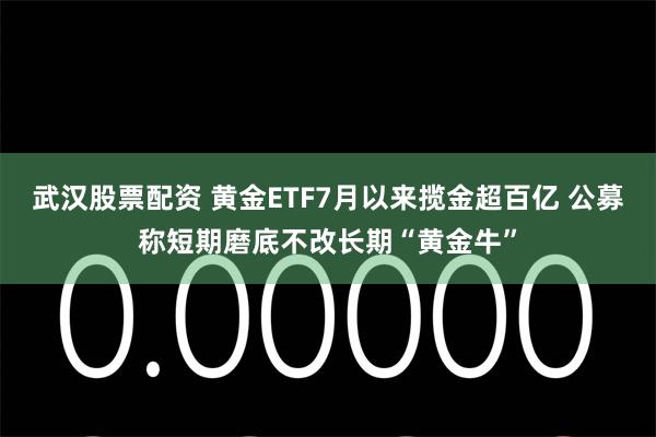 武汉股票配资 黄金ETF7月以来揽金超百亿 公募称短期磨底不改长期“黄金牛”