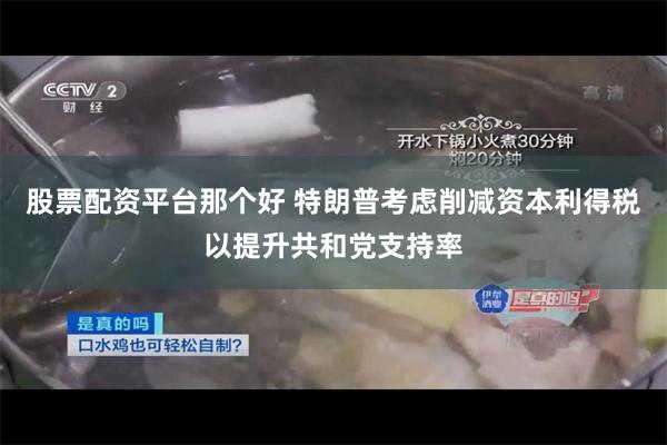 股票配资平台那个好 特朗普考虑削减资本利得税以提升共和党支持率