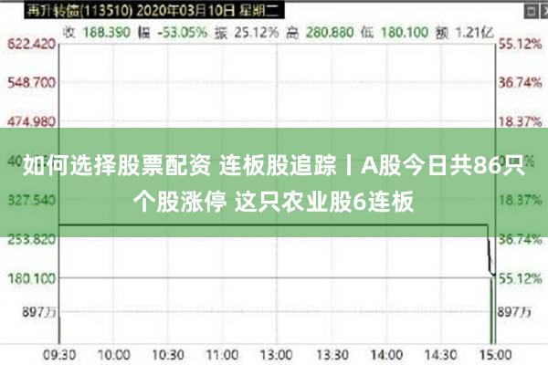 如何选择股票配资 连板股追踪丨A股今日共86只个股涨停 这只农业股6连板