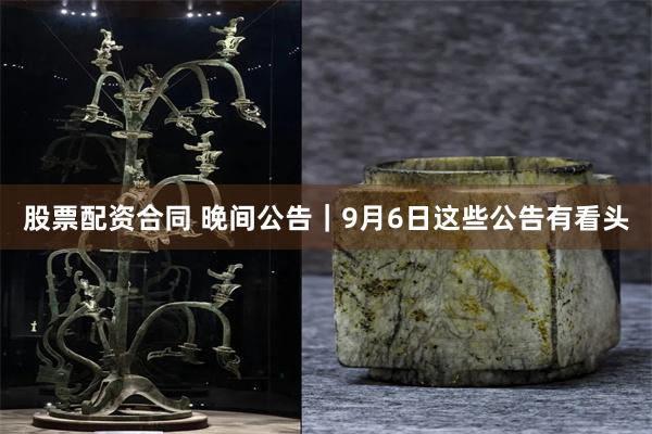 股票配资合同 晚间公告｜9月6日这些公告有看头