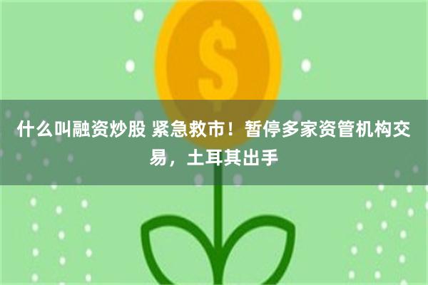 什么叫融资炒股 紧急救市！暂停多家资管机构交易，土耳其出手